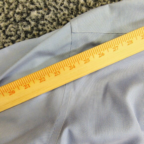 Land's End Men's Classic Blue White Houndstooth Button-Down Collar Shirt 17-35 - Picture 6 of 6